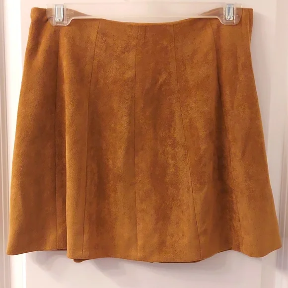 Small Suede Altar'd State Snap Skirt - Picture 2 of 3